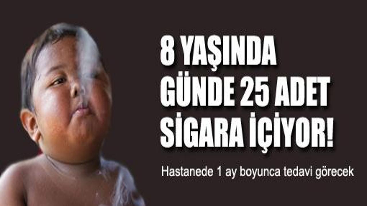 8 yaşında günde 25 adet sigara içiyor!