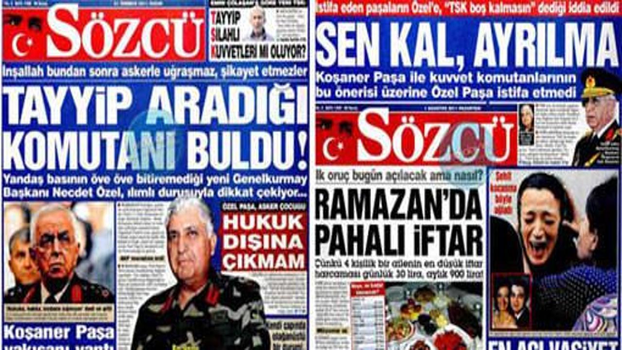 Sözcü gazetesi ne yapacağını şaşırdı