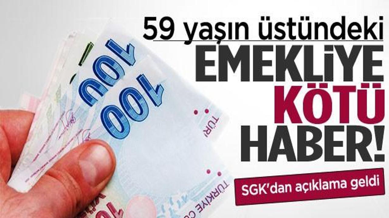 59 yaşın üstündeki emeklilere kötü haber!