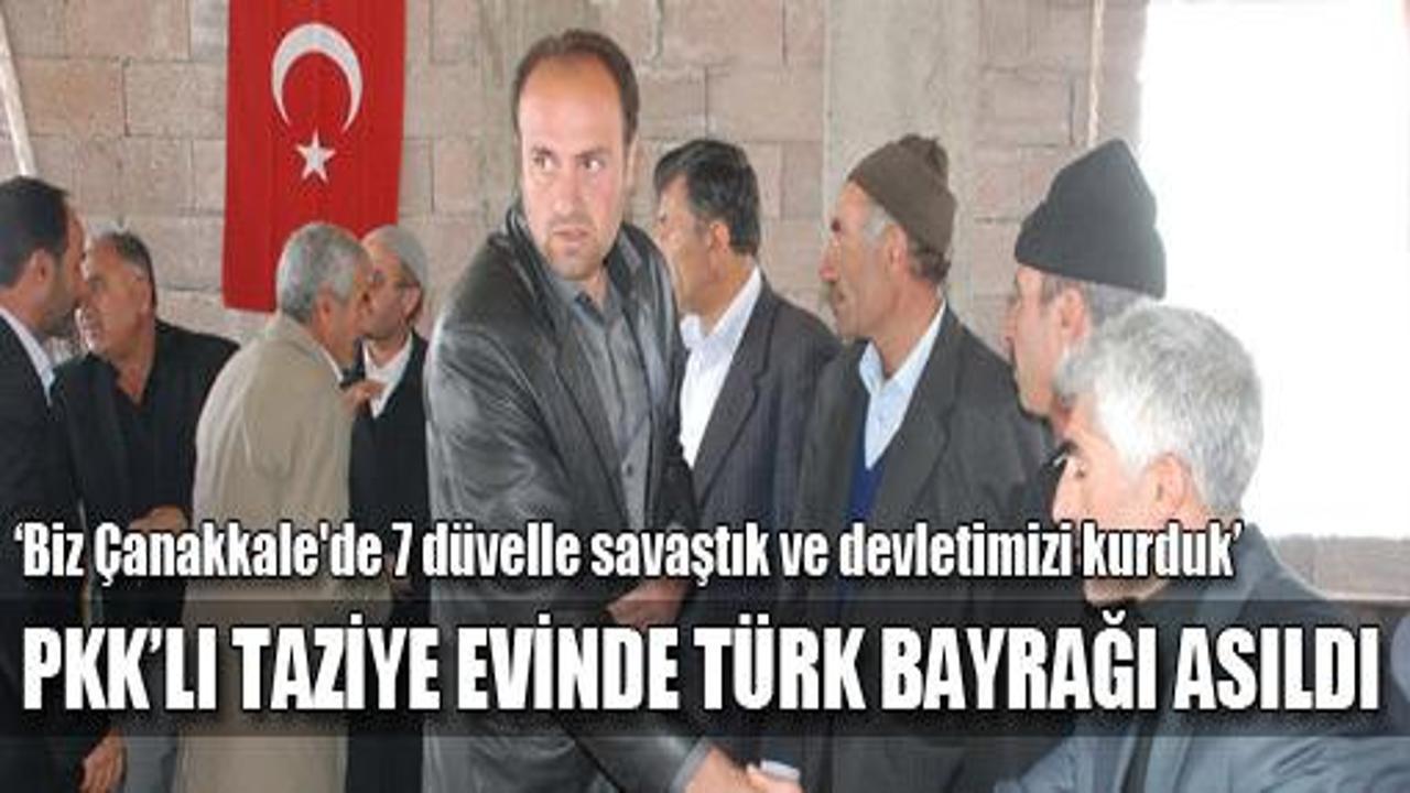 Terörist taziye evine Türk bayrağı asıldı