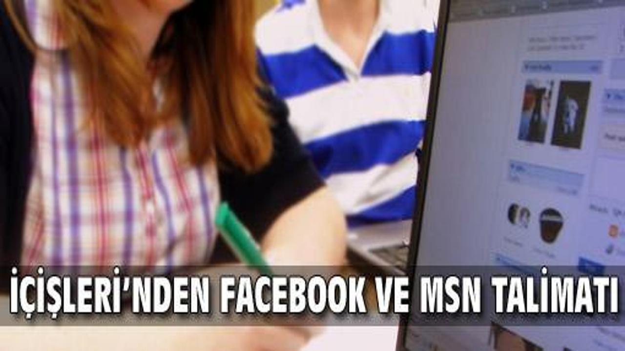 İçişleri'nden MSN ve facebook genelgesi