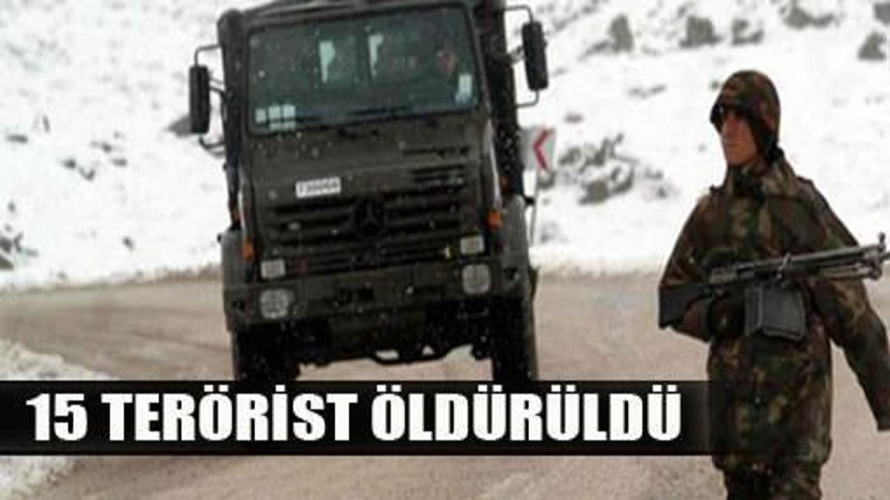 Şırnak'ta 15 terörist öldürüldü