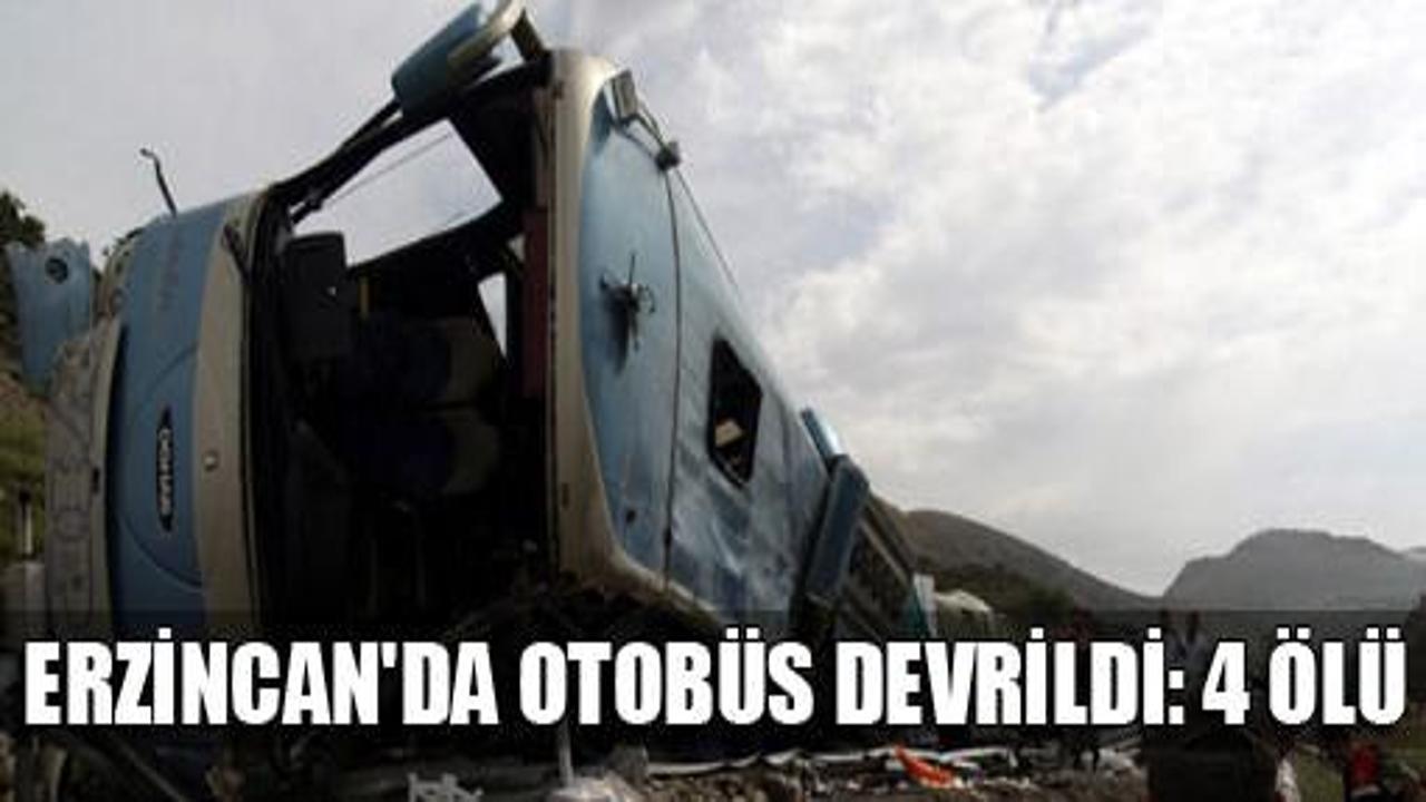 Erzincan'da otobüs devrildi: 4 ölü
