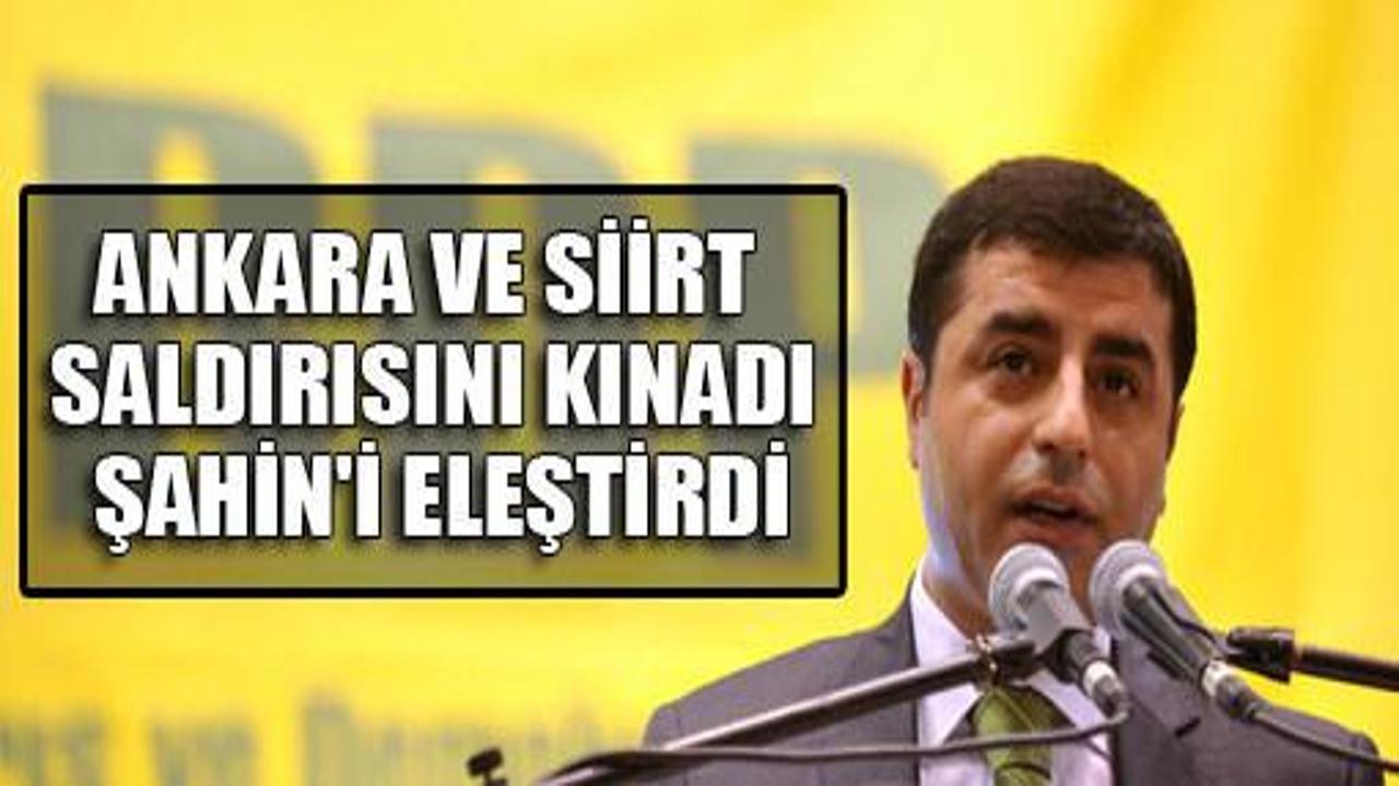 Demirtaş'tan saldırılara kınama Şahin'e tepki