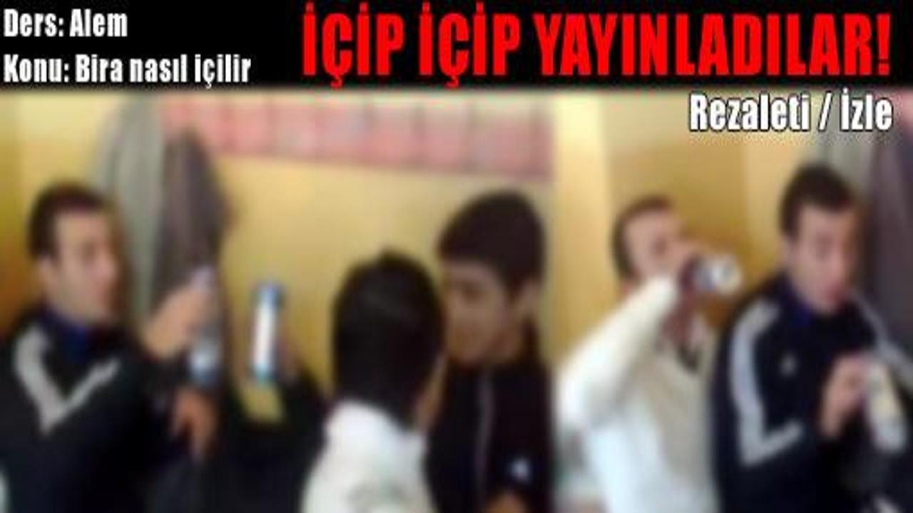 Liseli gençlerin sınıfta içki alemi