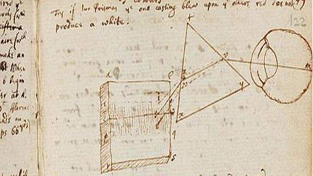 Newton'ın el yazısı internette