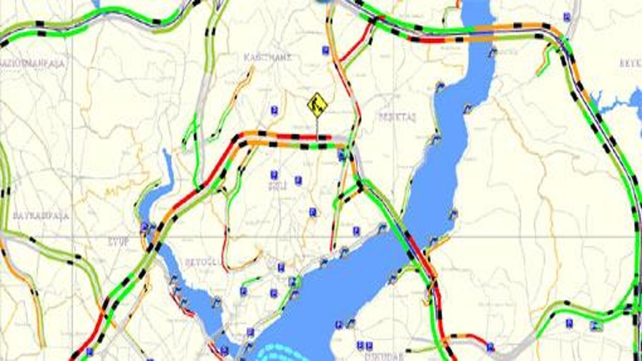 İstanbul'da en son trafik durumu / HARİTA
