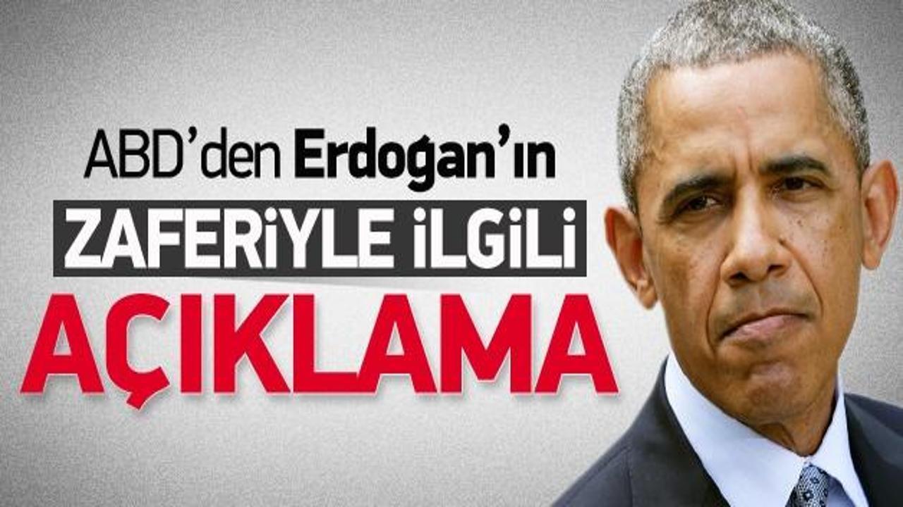 ABD'den Erdoğan'ın zaferiyle ilgili ilk açıklama