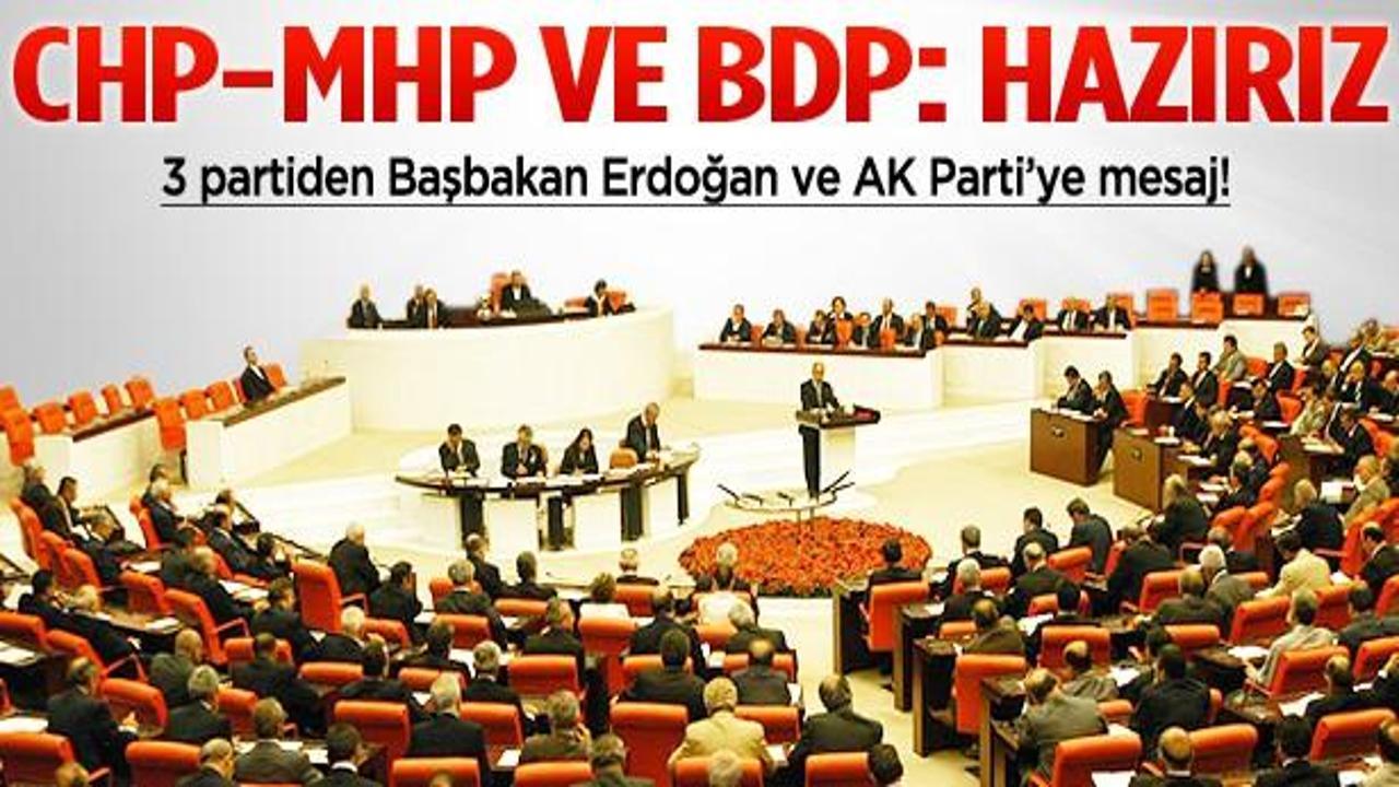AK Parti, CHP, MHP ve BDP: Hazırız