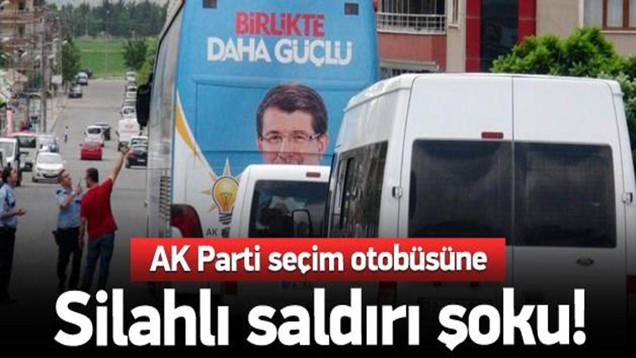 AK Parti seçim otobüsüne silahlı saldırı!