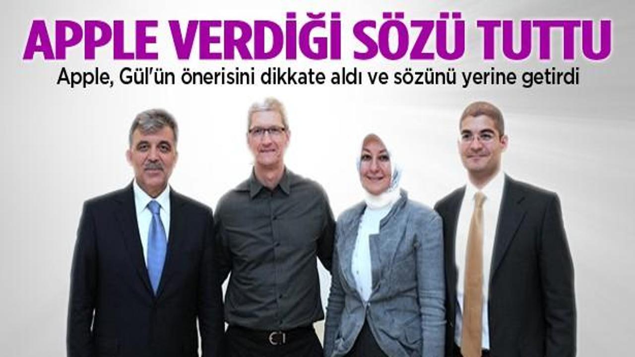 Apple, Gül'e verdiği sözü tuttu