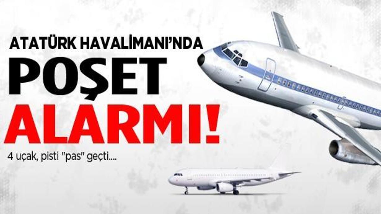 Atat&uuml;rk Havalimanı'nda 4 u&ccedil;ak, pisti  pas ge&ccedil;ti