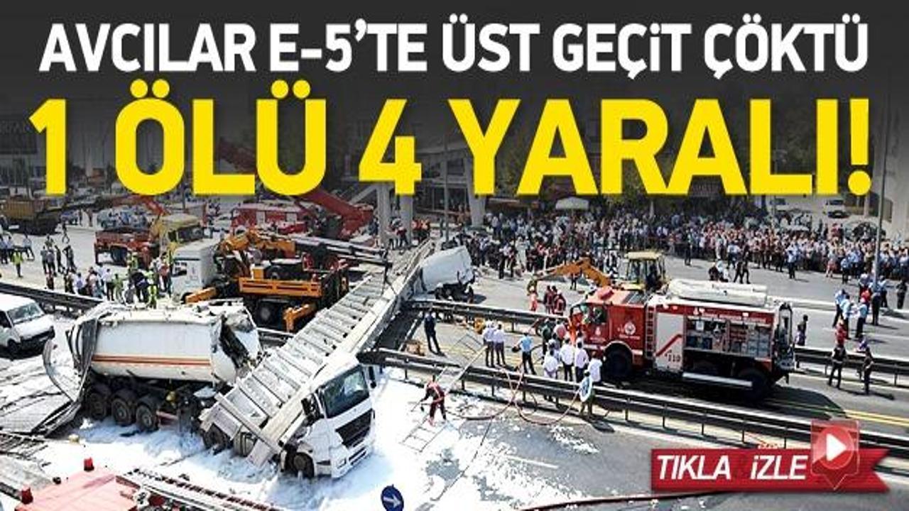 Avcılar'da &uuml;st ge&ccedil;it &ccedil;&ouml;kt&uuml;: 1 &ouml;l&uuml;, 4 yaralı