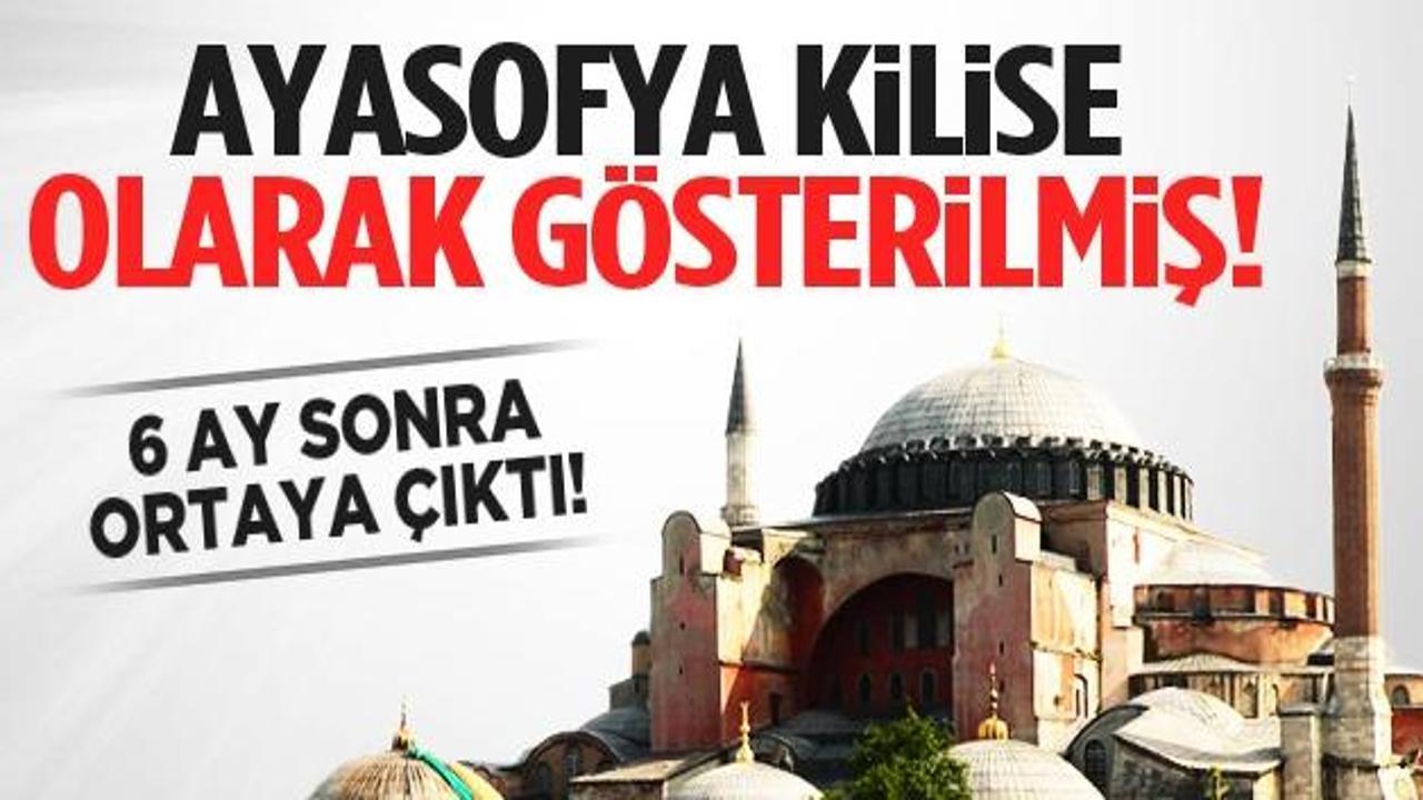 Ayasofya haritada kilise olarak gösterilmiş