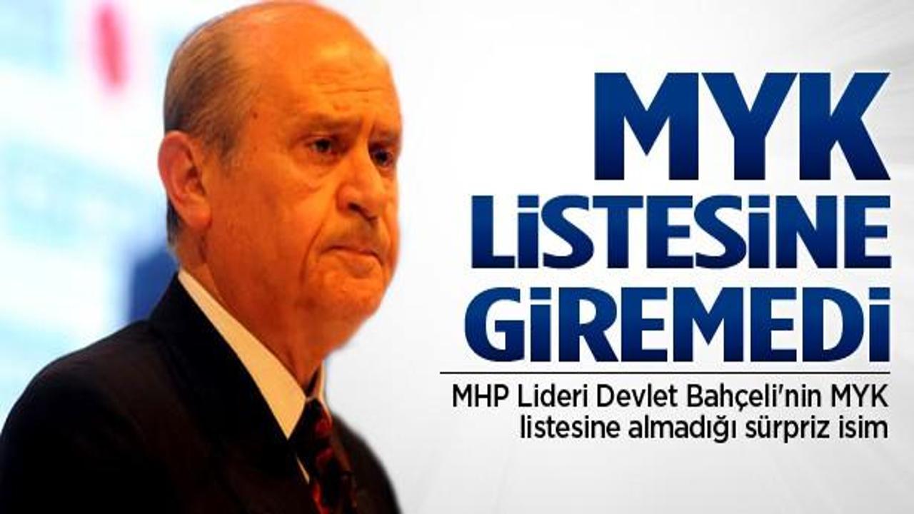 Bahçeli'nin MYK listesine almadığı sürpriz isim