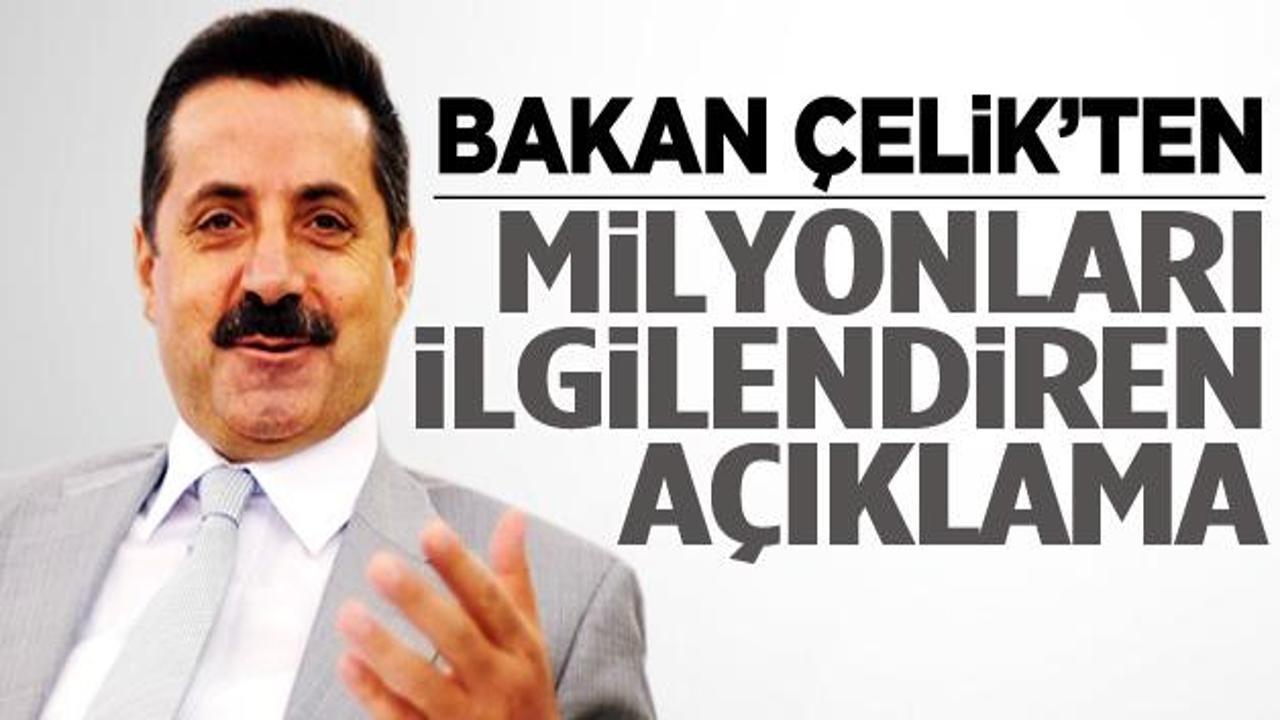 Bakan Çelik'ten iç ferahlatan açıklama