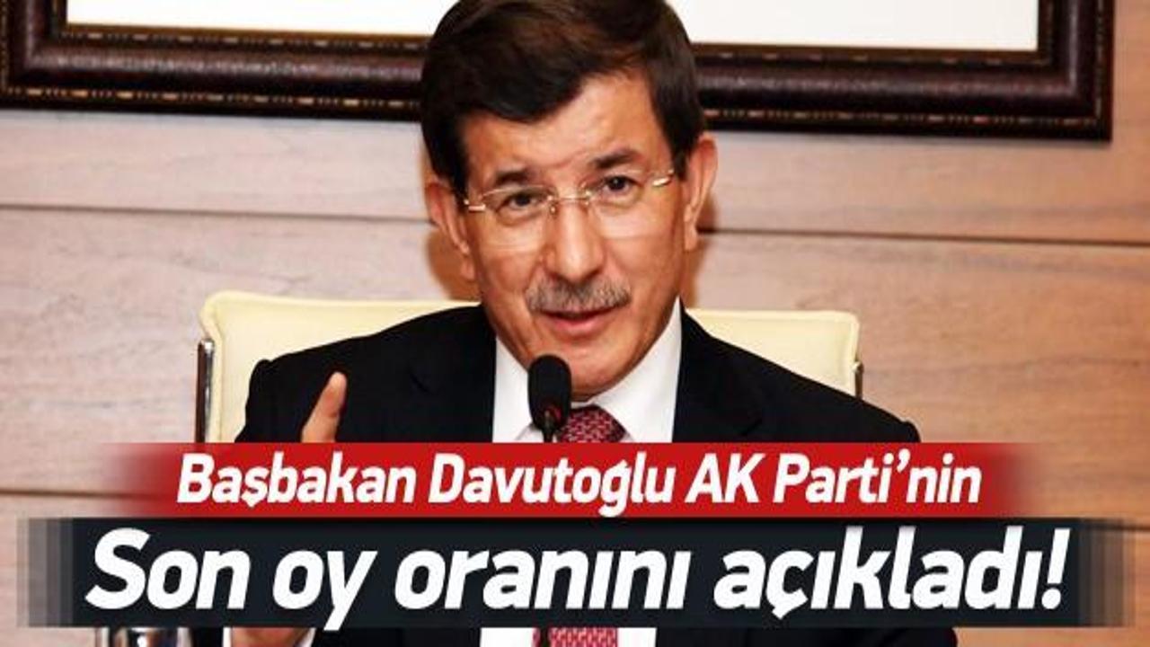 Başbakan AK Parti'nin son oy oranını açıkladı