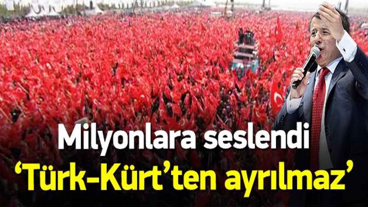 Başbakan Davutoğlu mitingde konuştu