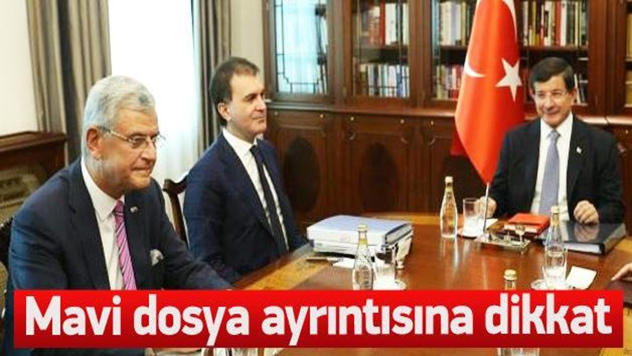 Çelik Davutoğlu'na mavi dosyayla geldi