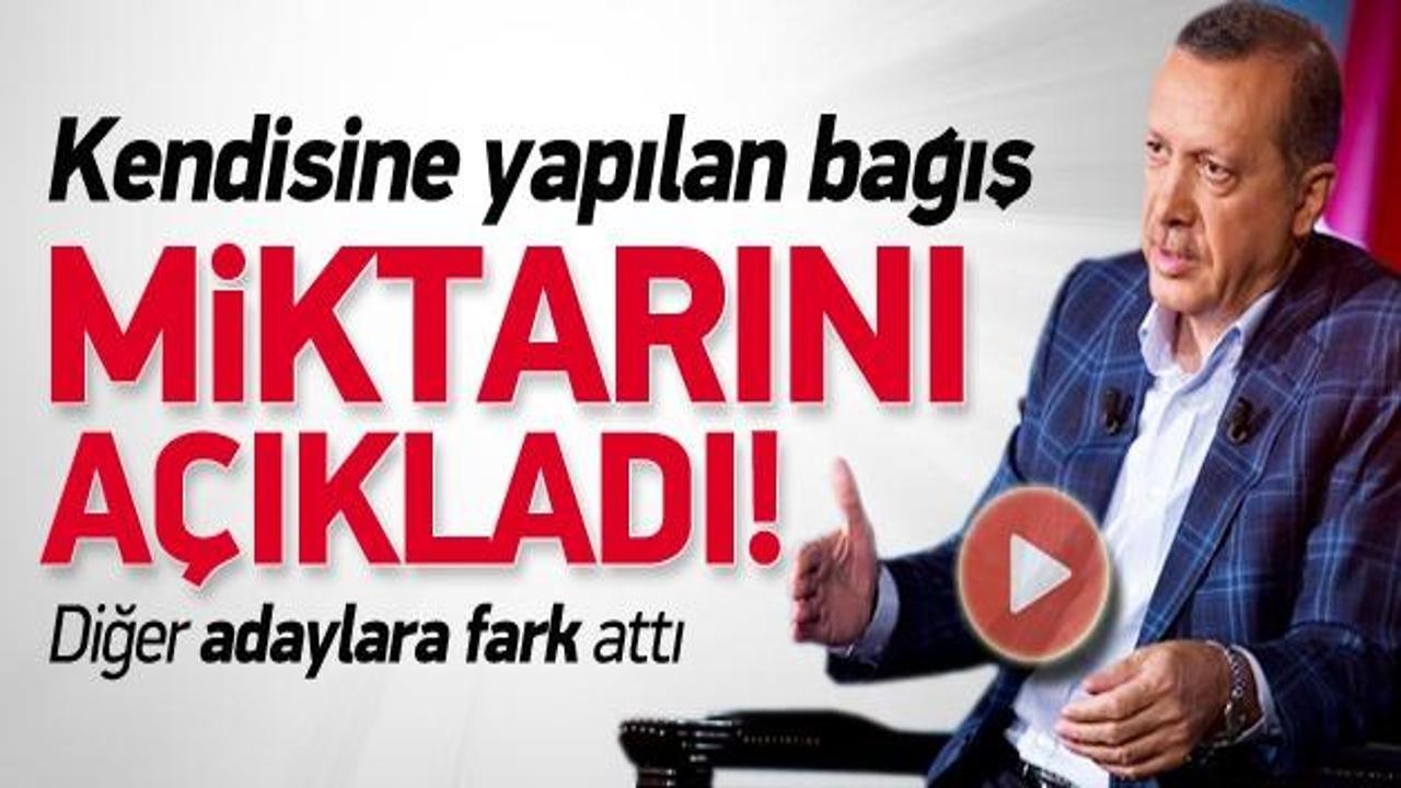 Başbakan Erdoğan bağış miktarını açıkladı