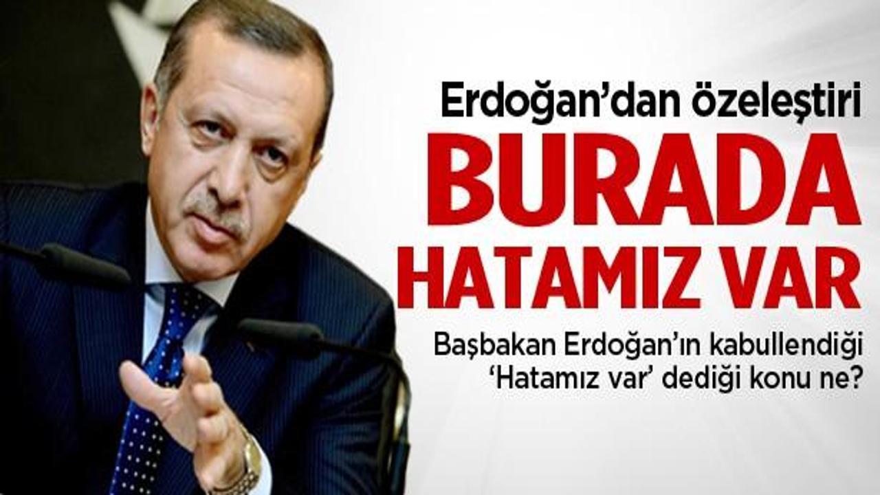 Başbakan Erdoğan: Burada hatamız var