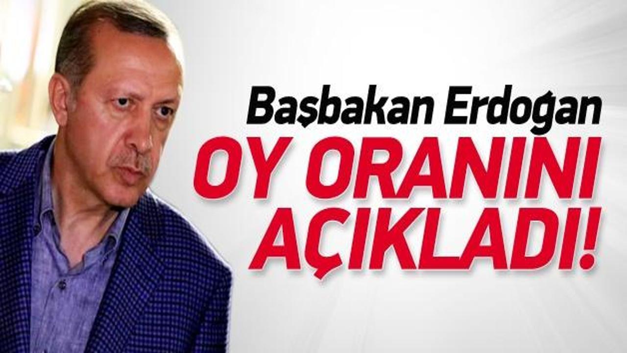 Başbakan Erdoğan oy oranını açıkladı