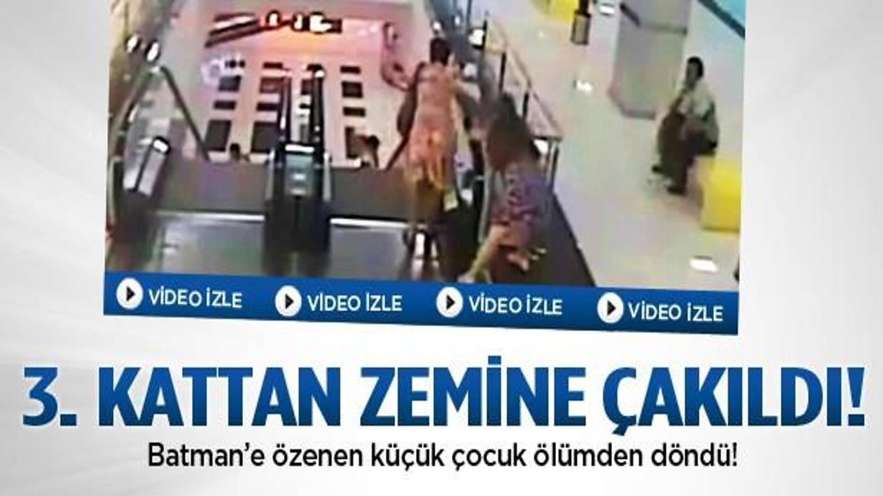Batman'e &ouml;zenen &ccedil;ocuk 3. kattan yere &ccedil;akıldı