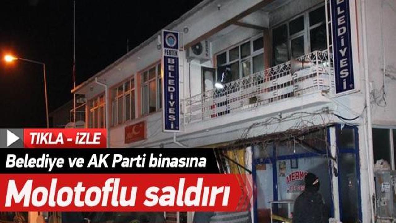 Belediye ve AK Parti binasına molotoflu saldırı