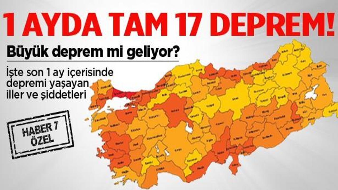 Bir ayda tam 17 deprem meydana geldi!