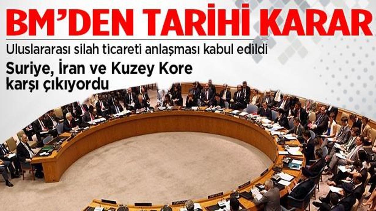 BM'den silah ticareti anlaşmasına onay