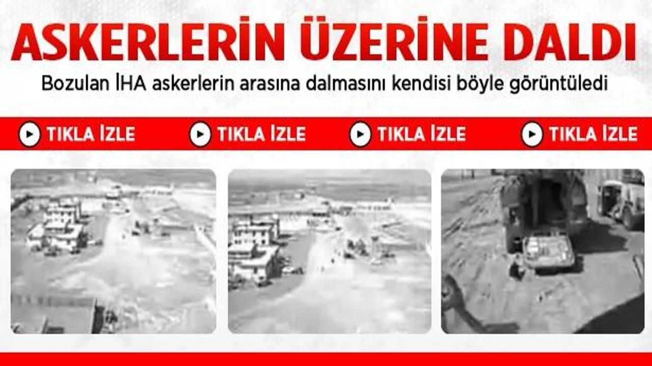 Bozulan İHA Askerlerin arasına daldı