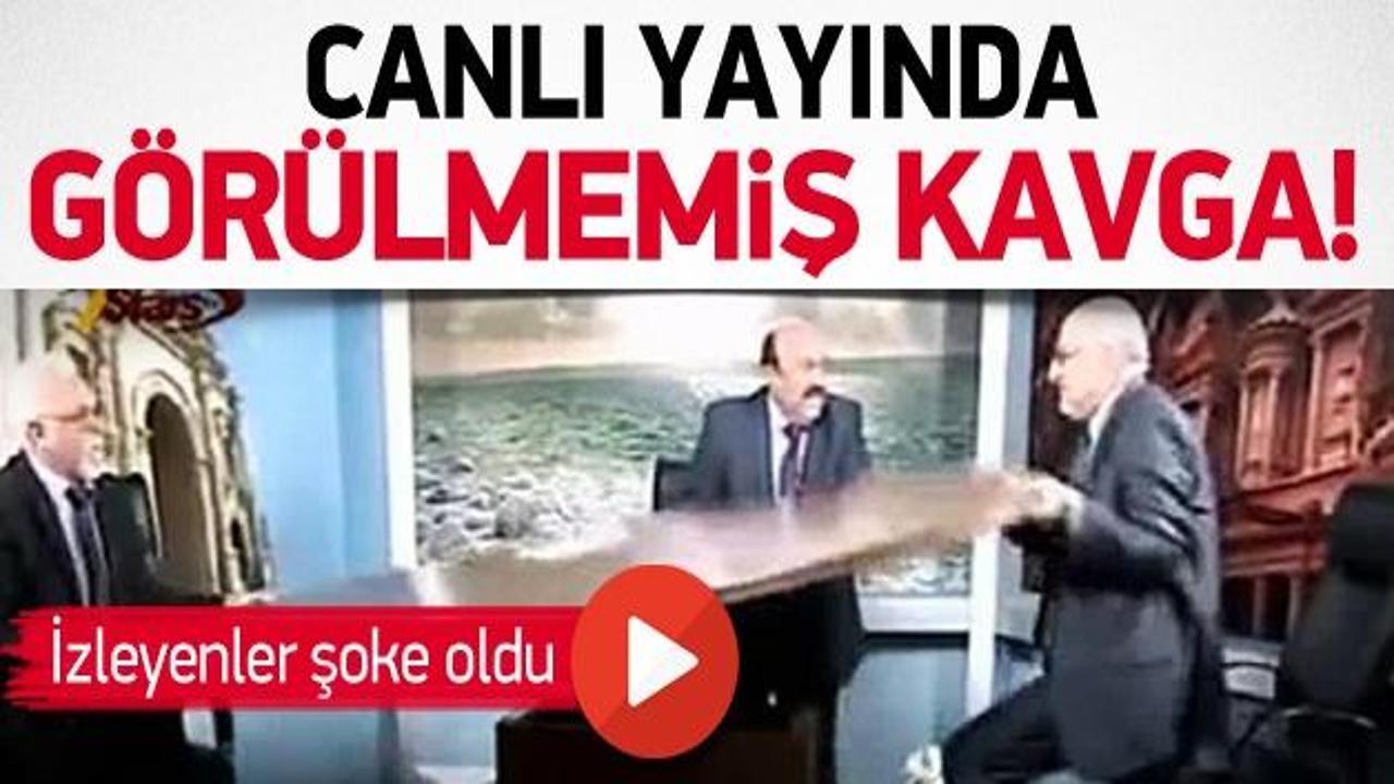 Canlı yayında inanılmaz kavga!