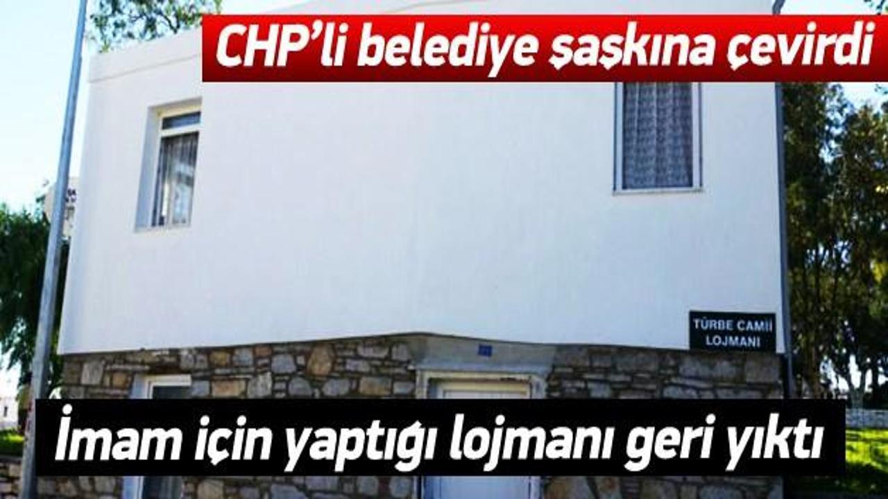 CHP'li belediye imama yaptığı lojmanı yıktı