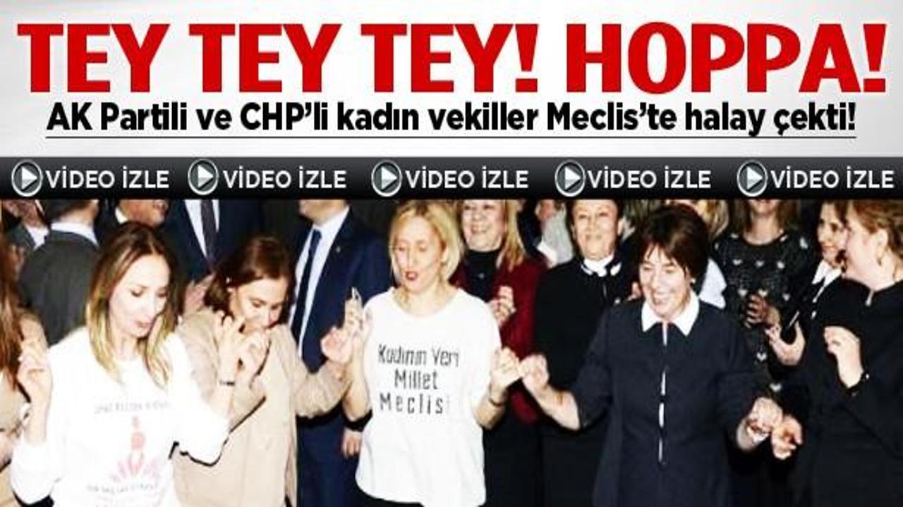 CHP'li ve AK Partililer Meclis'te dans etti