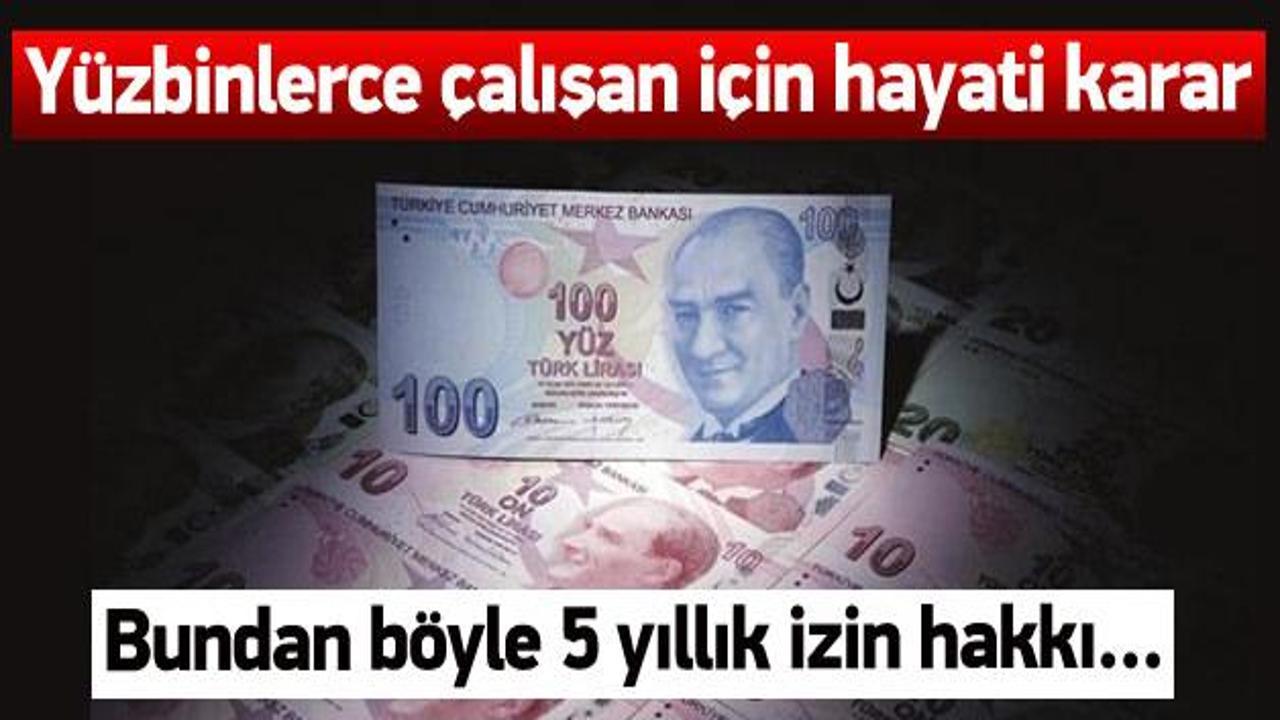 Danıştay'dan işçilere 5 yıllık izin ücreti kararı