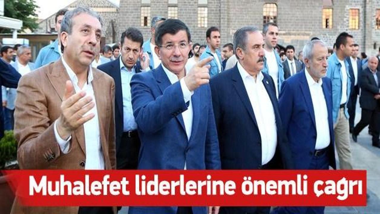 Davutoğlu'ndan muhalefet liderlerine çağrı