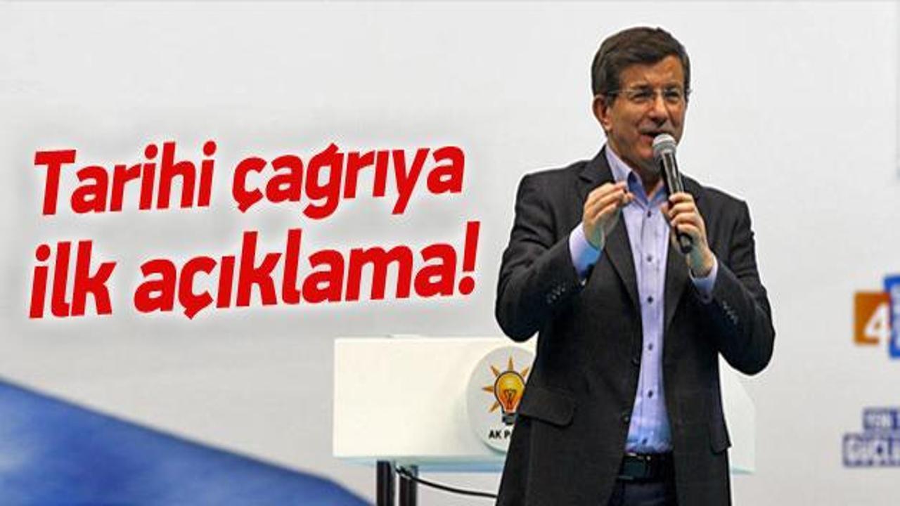 Davutoğlu'ndan tarihi &ccedil;ağrı i&ccedil;in ilk a&ccedil;ıklama