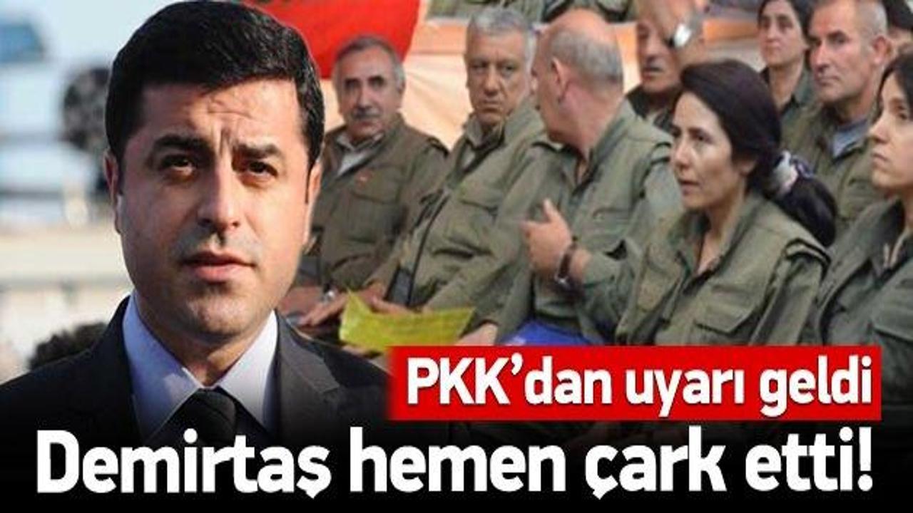 Demirtaş PKK'nın uyarısı sonrası &ccedil;ark etti!