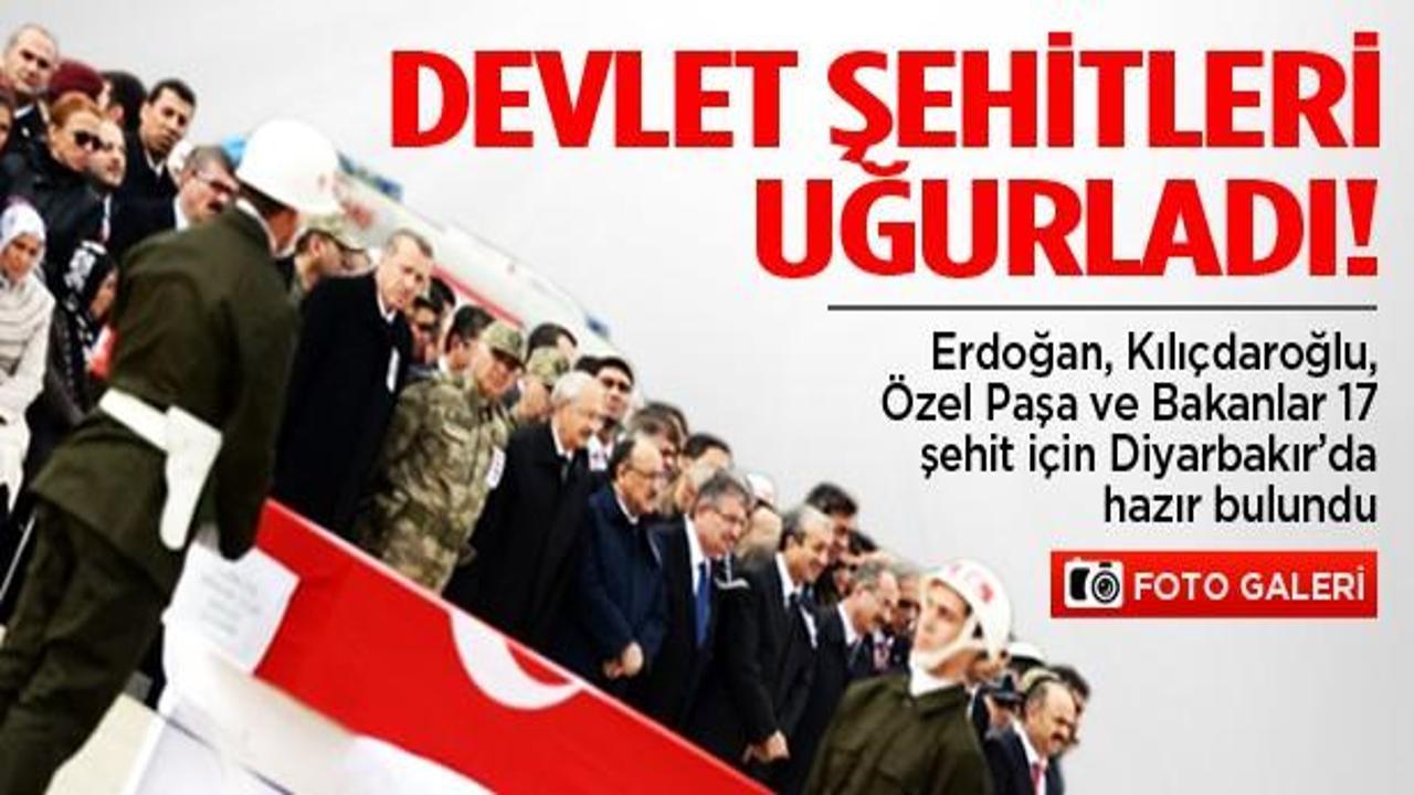 Devlet, 17 şehiti Diyarbakır'dan uğurladı