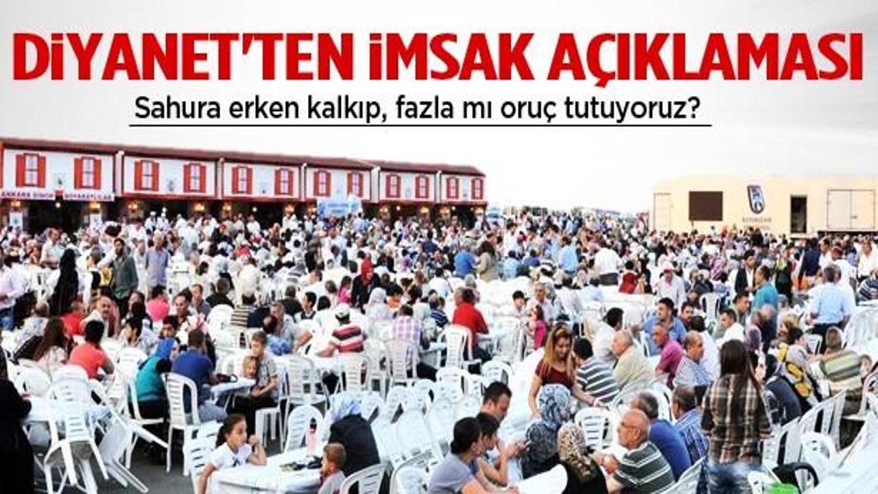 Diyanet'ten imsak tartışmalarına cevap