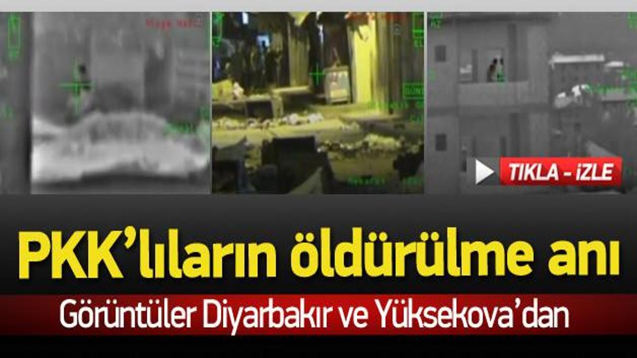 Diyarbakır'da ter&ouml;ristlerin &ouml;ld&uuml;r&uuml;lme anı kamerada
