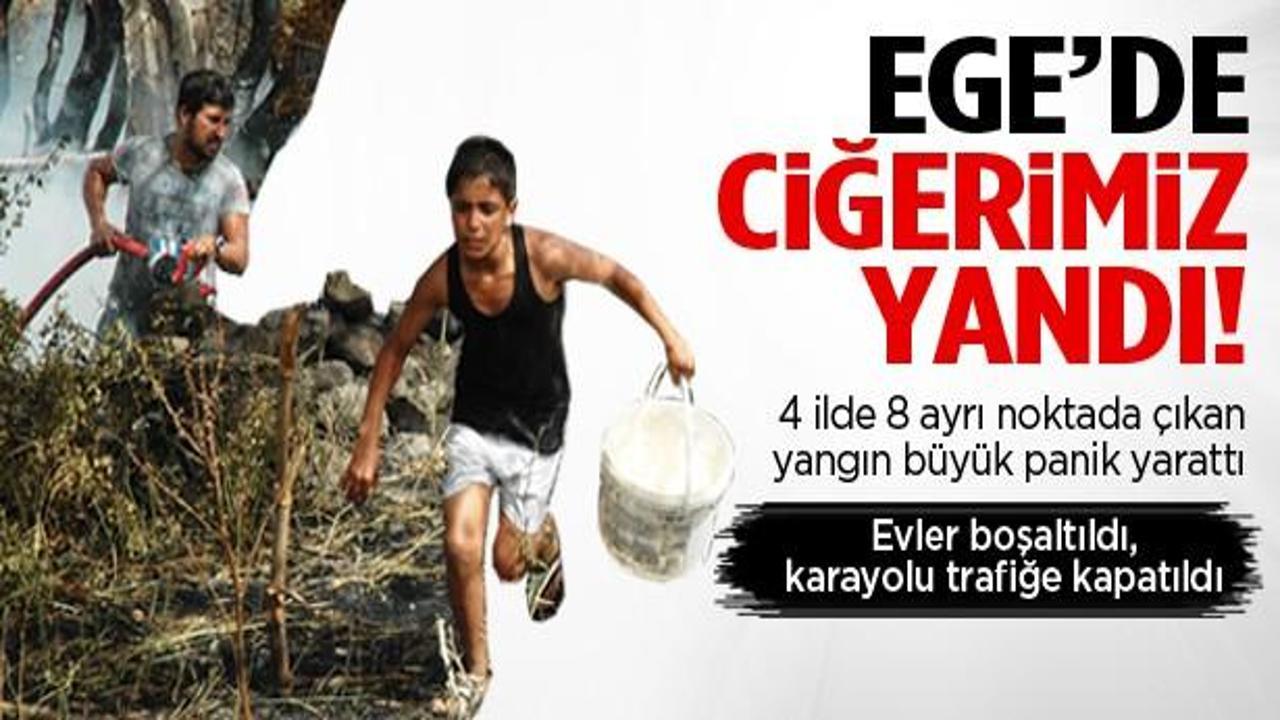 Ege'deki 4 il alev alev! Evler boşaltıldı
