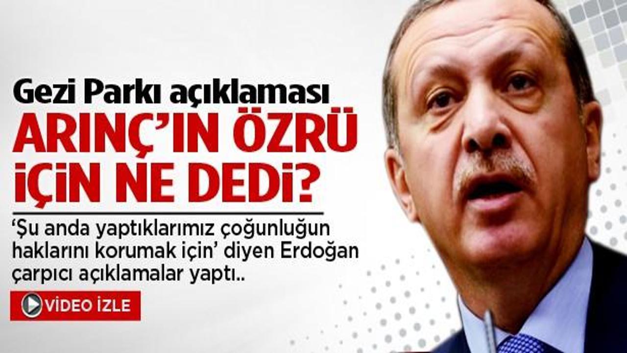 Erdoğan, Bülent Arınç'ın 'özür'ü için ne dedi?