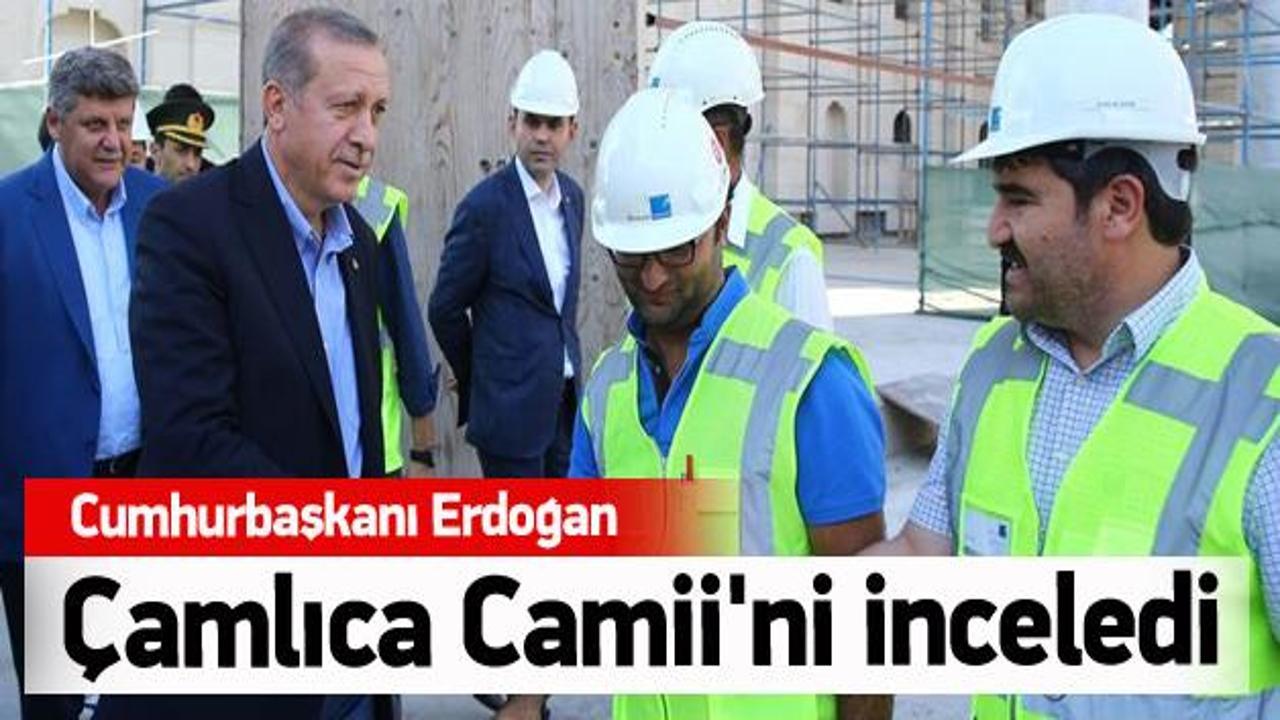 Erdoğan Çamlıca Camii'ni inceledi