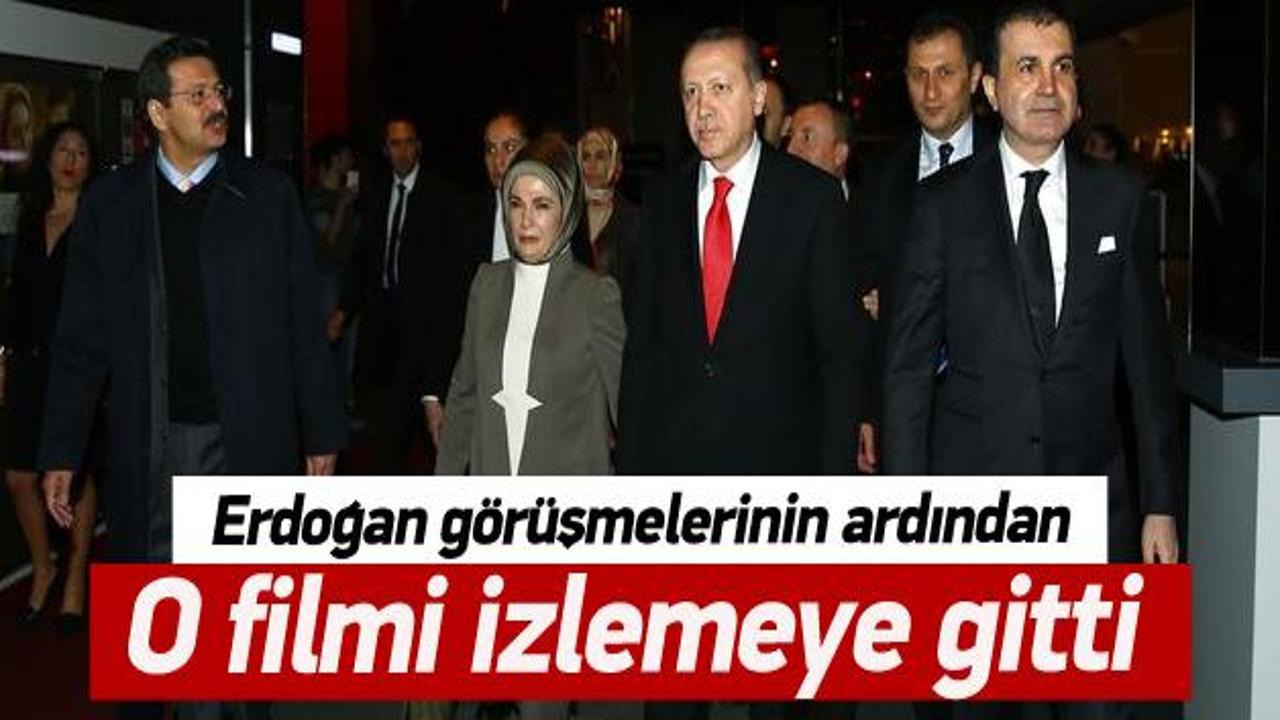 Erdoğan, eşi Emine Erdoğan ile sinemaya gitti