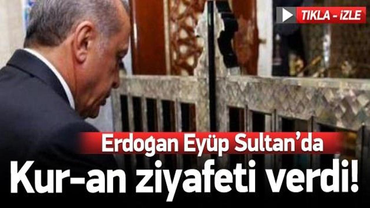 Erdoğan Eyüp Sultan'da Kur-an okudu