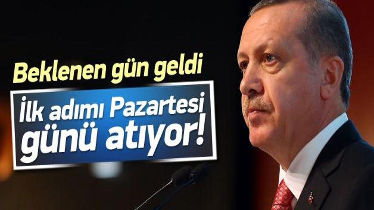 Erdoğan ilk adımı Pazartesi g&uuml;n&uuml; atıyor