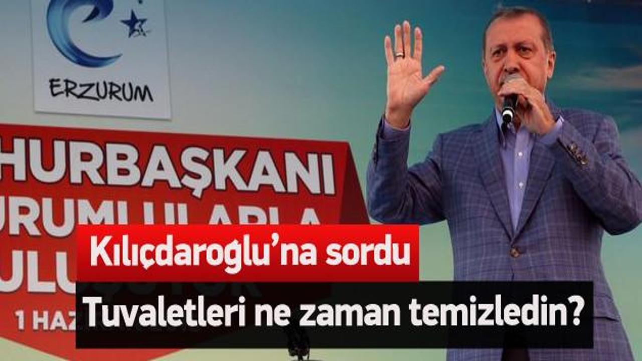 Erdoğan: Kılıçdaroğlu tuvaletleri mi temizledin?