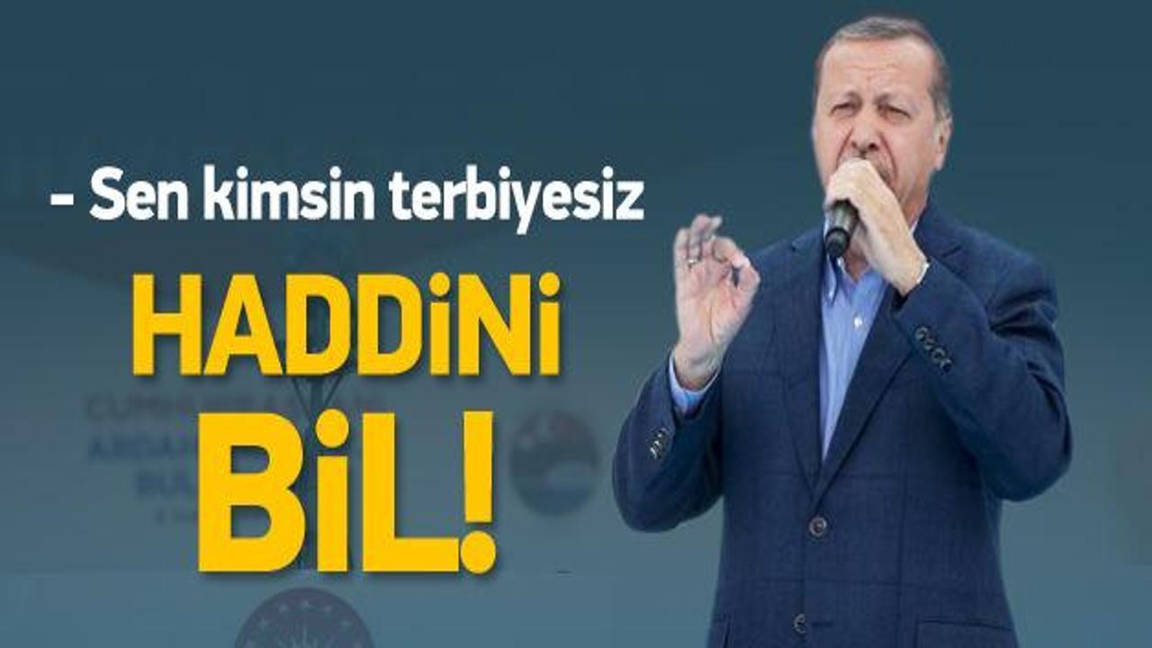 Erdoğan: Sen kimsin terbiyesiz