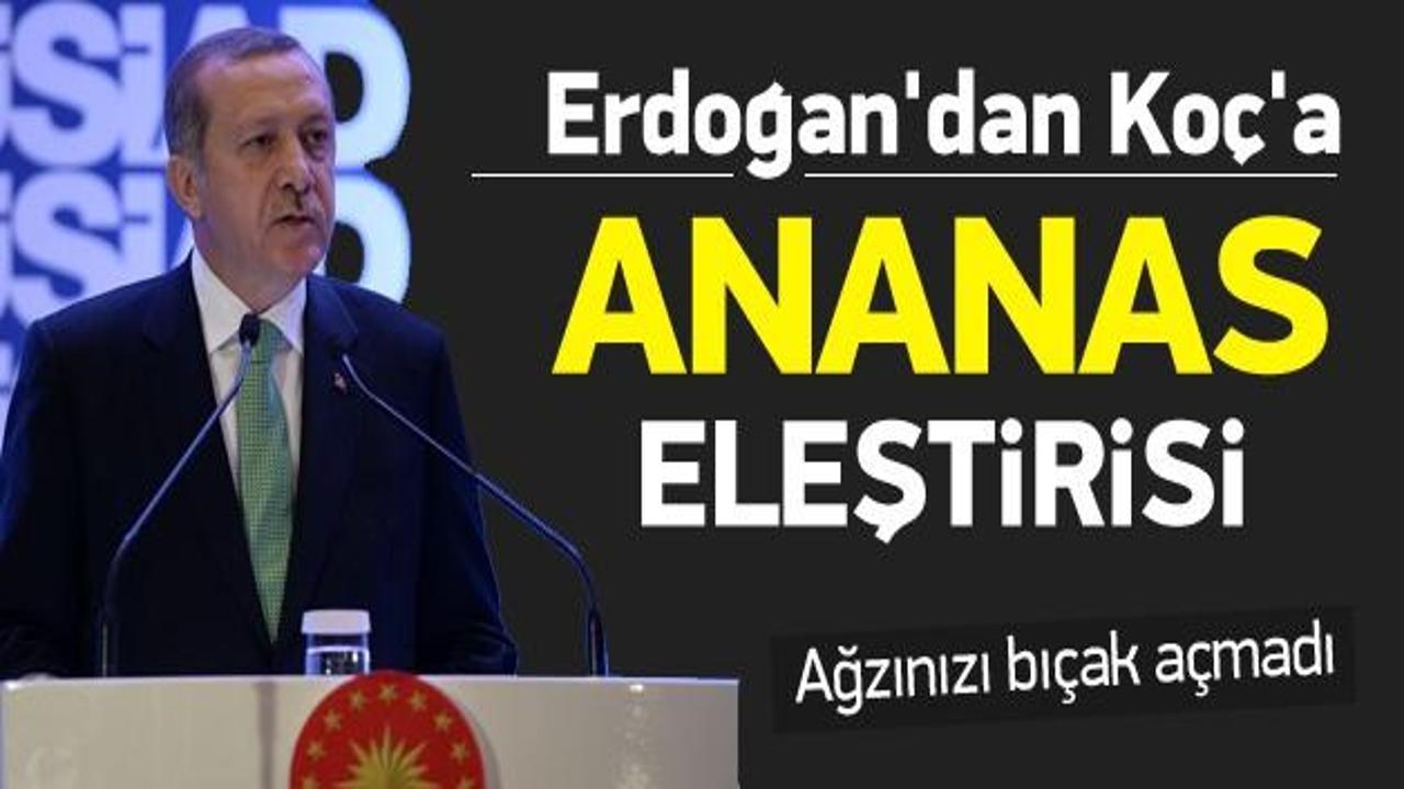 Erdoğan'dan Koç'a ''ananas'' eleştirisi